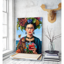Πίνακας σε Καμβά Frida Kahlo Floral Unique AI