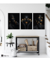 Σύνθεση Με Πίνακες Καμβάδες 70x50 - 3 Τεμάχια - Makeup Black and Gold Portraits