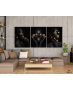 Σύνθεση Με Πίνακες Καμβάδες 70x50 - 3 Τεμάχια - Makeup Black and Gold Portraits