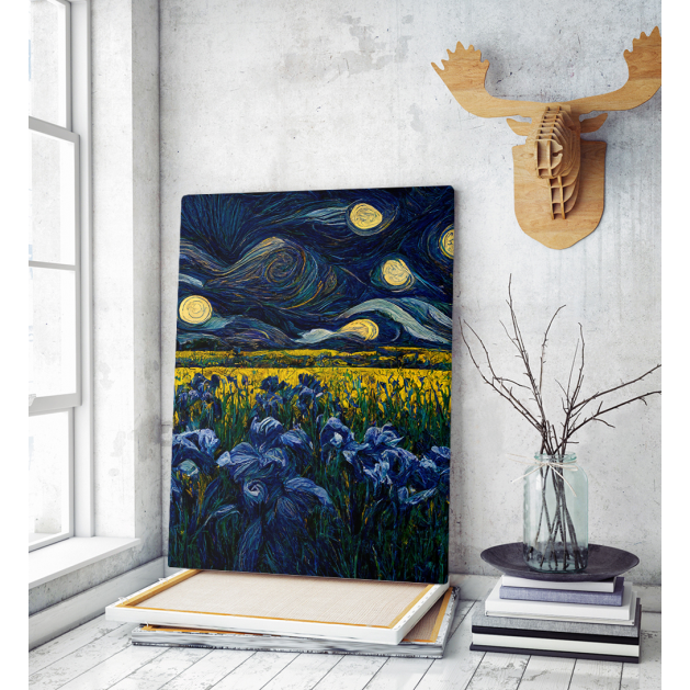 Πίνακας σε Καμβά Starry Night a different way