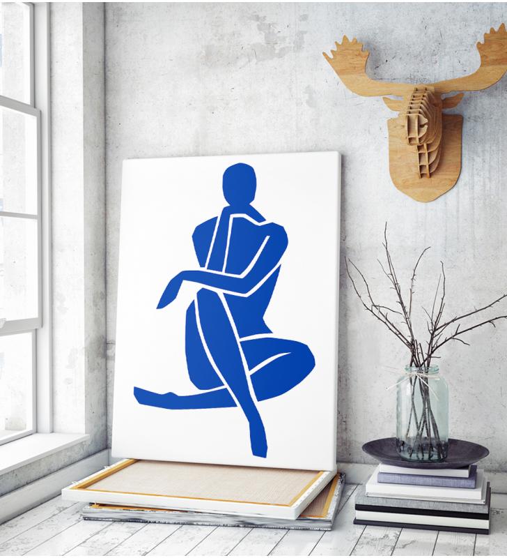 Πίνακας σε Καμβά Blue Matisse Woman