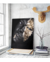 Πίνακας σε Καμβά : woman dark skin gold makeup art 10