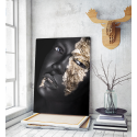 Πίνακας σε Καμβά : woman dark skin gold makeup art 10