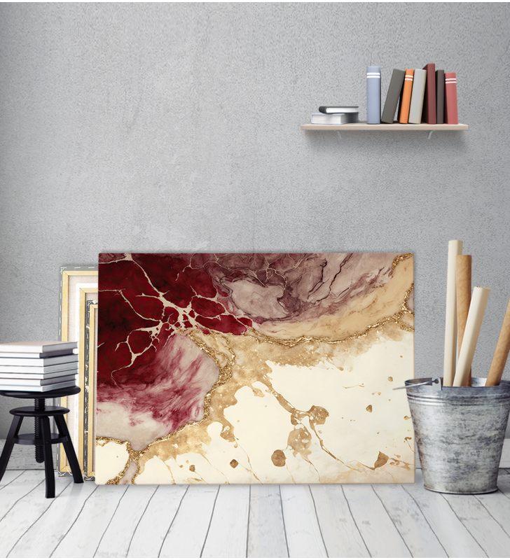 Πίνακας σε Καμβά : Abstract Art Ink Colors
