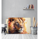Πίνακας σε Καμβά : Lion Watercolor Canvas