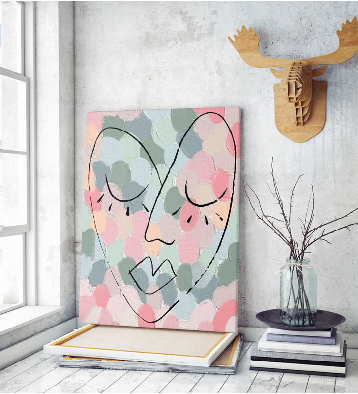 Πίνακας σε Καμβά Heart Colorful Painting