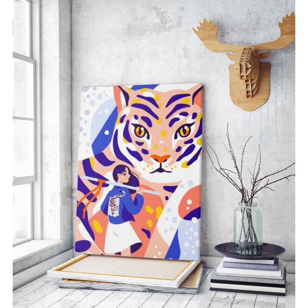 Πίνακας σε Καμβά Tigress...