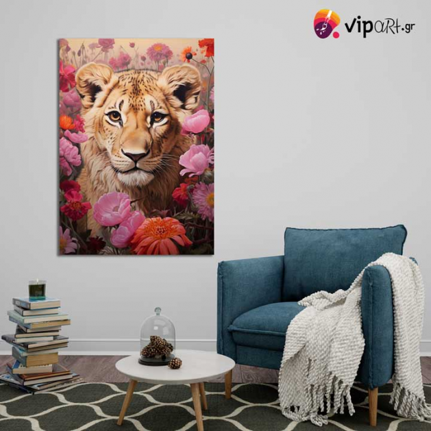 Πίνακας σε Καμβά Lioness in...