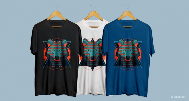Εκτύπωση σε μπλουζάκι Wolf Art Design 