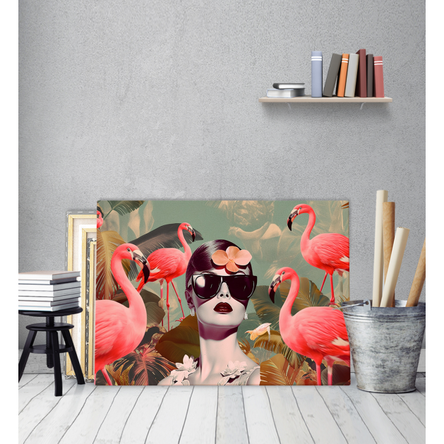 Πίνακας Καμβάς Flamingo Pop...