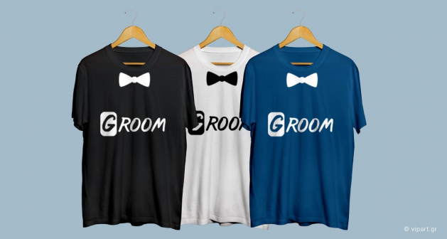 Εκτύπωση σε μπλουζάκι Groom Married Bachelor