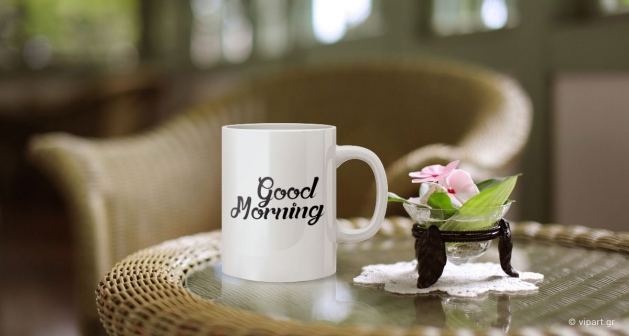 Εκτύπωση σε κούπα " Καλημέρα - Good morning "