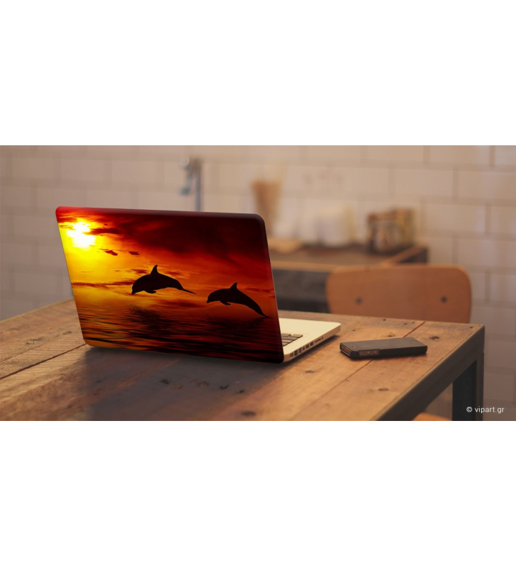 Αυτοκόλλητο Λάπτοπ " Sunset Dolphins "