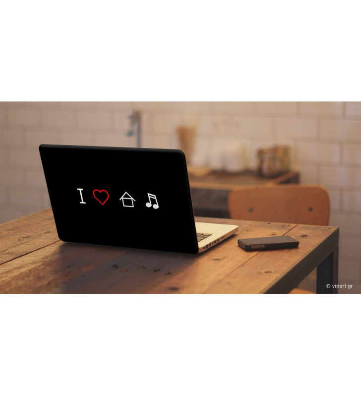 Αυτοκόλλητο Λάπτοπ " I Love House Music "