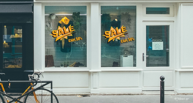 Αυτοκόλλητο Εκπτώσεων " Sales 50% no2 "
