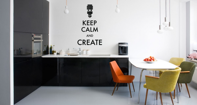 Αυτοκόλλητο Τοίχου "Keep Calm & Create"