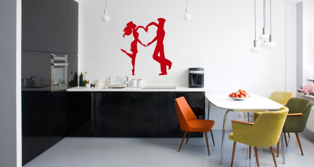 Αυτοκόλλητο Τοίχου "Couple Heart"