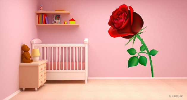 Αυτοκόλλητο Τοίχου "Red Rose"
