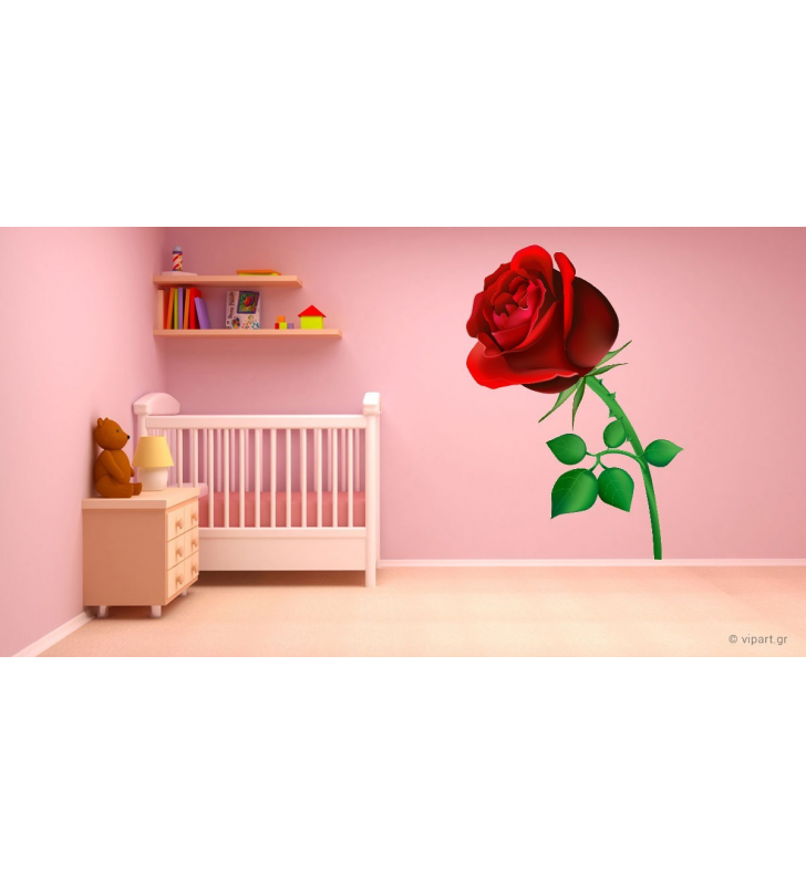 Αυτοκόλλητο Τοίχου "Red Rose"