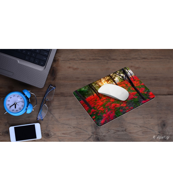 Mousepad 2 τεμάχια Κόκκινα Λουλούδια Στο Δάσος