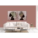 Σύνθεση Με Πίνακες Καμβάδες 60x60 - 2 Τεμάχια - African Women brown