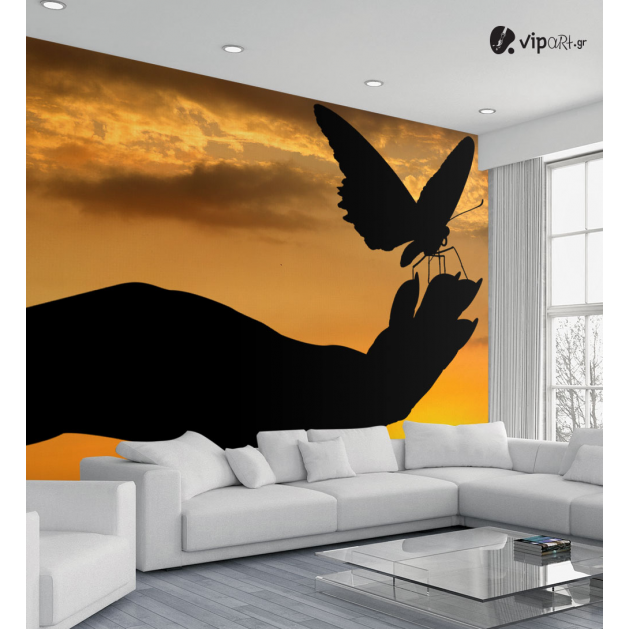 Ταπετσαρία Τοίχου Woman hand & Butterfly
