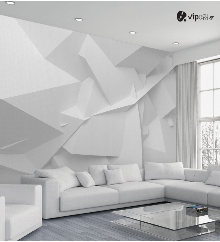 Ταπετσαρία Τοίχου 3D εκτύπωση White