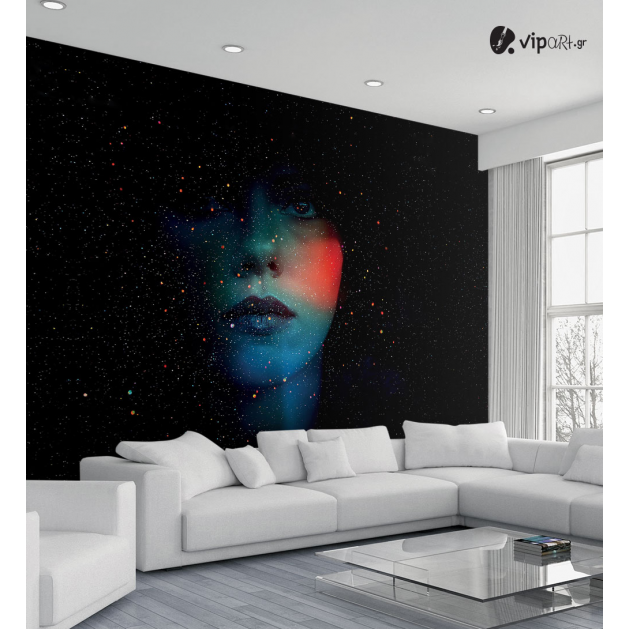 Ταπετσαρία Τοίχου Galaxy Girl Abstract Face
