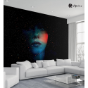 Ταπετσαρία Τοίχου Galaxy Girl Abstract Face