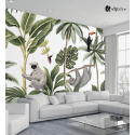 Ταπετσαρία Τοίχου Tropical vintage animals Exotic jungle