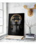 Πίνακας σε Καμβά woman dark skin gold makeup art