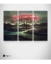 Καμβάς Τρίπτυχος Πίνακας Ζωγραφικής Cherry Blossom Tree