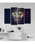 Πίνακας Καμβάς Τετράπτυχος  abstract skull