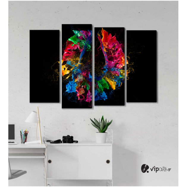 Πίνακας Καμβάς Τετράπτυχος Artistic Colored - Καλλιτεχνικό χρώμα