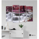 Πίνακας Καμβάς Τετράπτυχος Waterfall Nature -  Φύση καταρράκτης