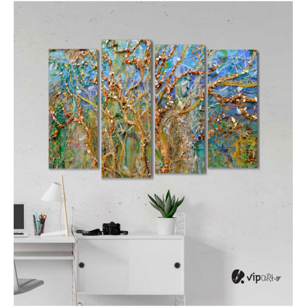 Πίνακας Καμβάς Τετράπτυχος Acrylic Painting -  Ακρυλική ζωγραφική