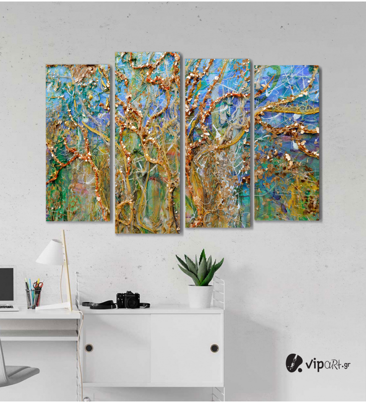 Πίνακας Καμβάς Τετράπτυχος Acrylic Painting -  Ακρυλική ζωγραφική
