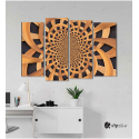 Πίνακας Καμβάς Τετράπτυχος Wooden Design -  Ξύλινο σχέδιο