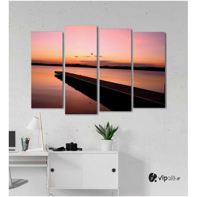 Πίνακας Καμβάς Τετράπτυχος Sunset View -  Ηλιοβασίλεμα