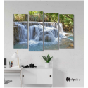 Πίνακας Καμβάς Τετράπτυχος Nature Waterfall -  Καταρράκτης φύση