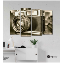 Πίνακας Καμβάς Τετράπτυχος vintage Retro Camera
