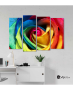 Πίνακας Καμβάς Τετράπτυχος Colored Rose - Χρωματιστό τριαντάφυλλο