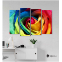 Πίνακας Καμβάς Τετράπτυχος Colored Rose - Χρωματιστό τριαντάφυλλο