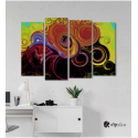 Πίνακας Καμβάς Τετράπτυχος Modern Spiral Art - Σύγχρονη σπειροειδής τέχνη