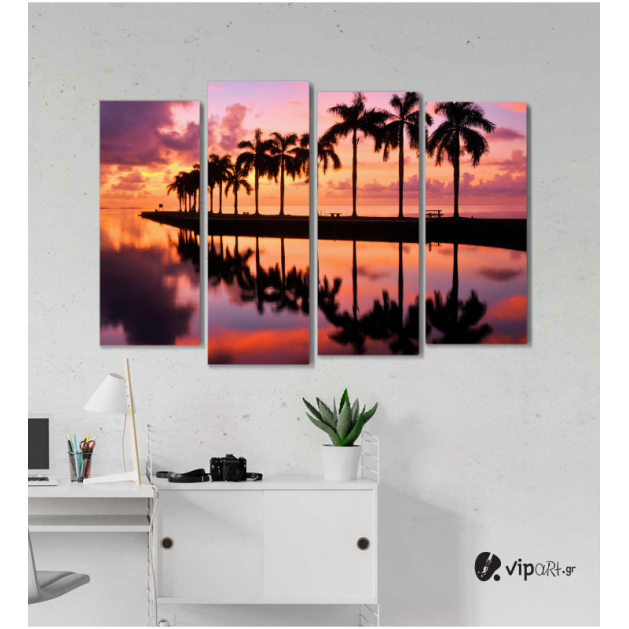 Πίνακας Καμβάς Τετράπτυχος Palmetto Bay Miami