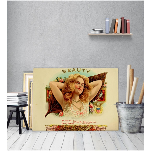 Πίνακας Καμβάς Vintage Διαφήμιση smoke beauty cigars