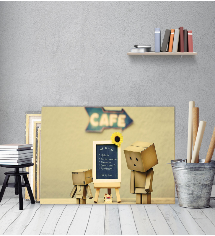 Πίνακας καμβάς χάρτινο sad robot menu