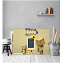 Πίνακας καμβάς χάρτινο sad robot menu