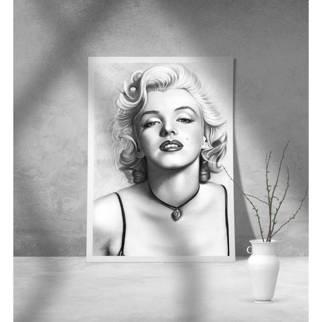 Εκτύπωση σε Αφίσα φωτογραφικό Χαρτί Merlin Monroe Grayscale