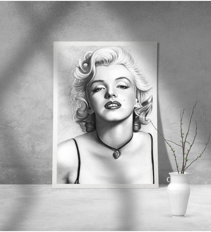 Εκτύπωση σε Αφίσα φωτογραφικό Χαρτί Merlin Monroe Grayscale